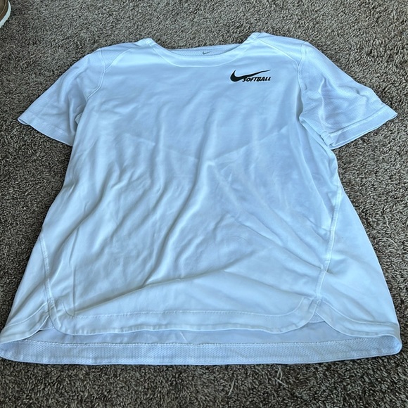 Tops - White Nike softball T